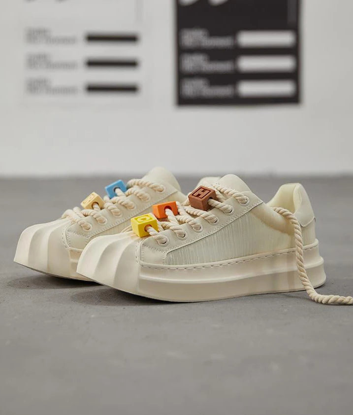 Ladies Shoes Round Toe Women Footwear High On Platform Beige Low Sale Offers Stylish A Light Korean Original Urban 39