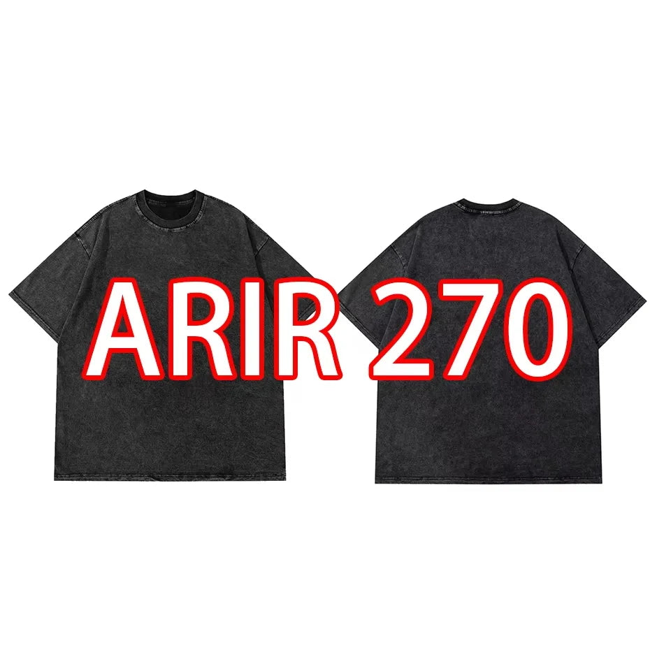 Anime Pain Printed T Shirt Men Retro Washed 100% Cotton Tops Tees Harajuku Tshirt Streetwear Hip Hop Male T-shirts 765