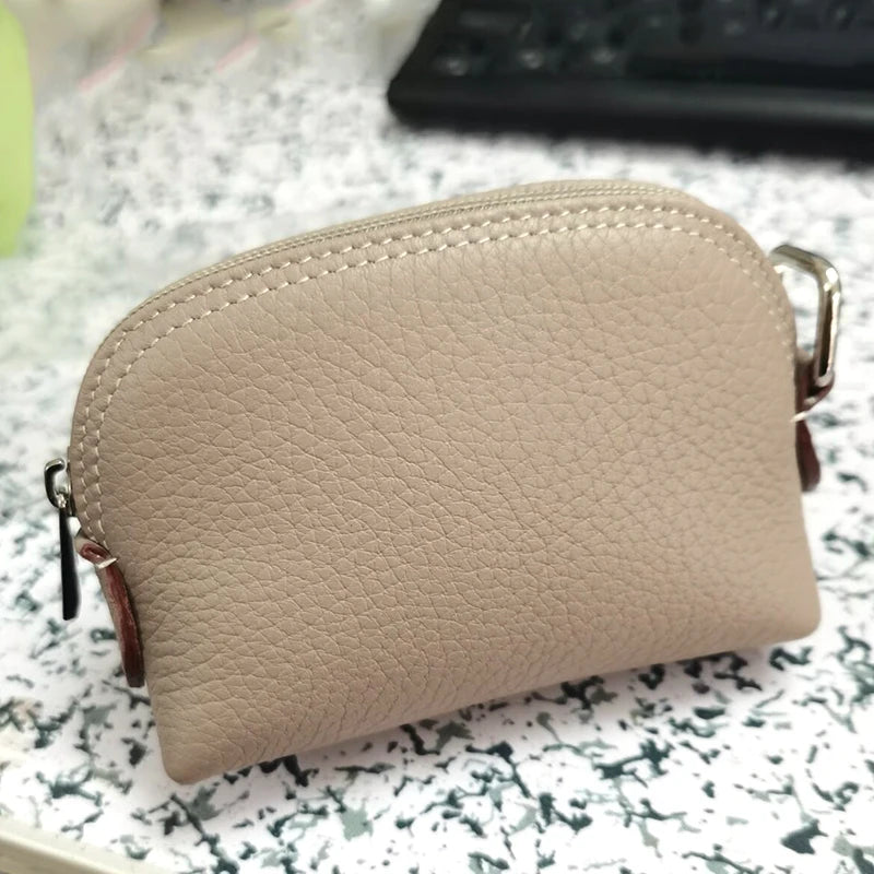 Genuine Leather Woman Coin Purse Luxury Fashion Custom Letter Pouch Mini Key Wallet Luxury Design Earphone Storage Cosmetic Bag