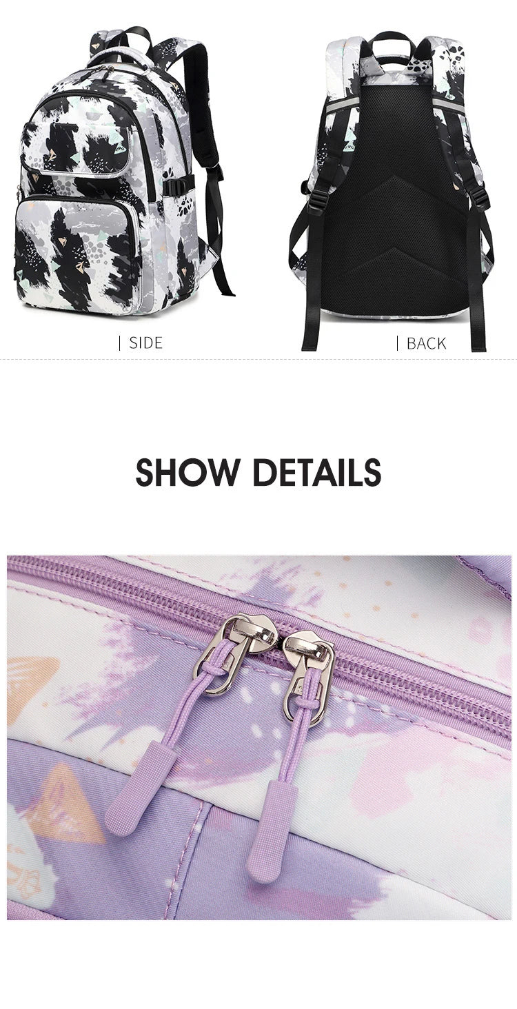 School Bags for Girls Set Waterproof Girls' School Backpack Pencil Cases Lunchbox Aesthetic Class Bags Designer Luxury Back Pack