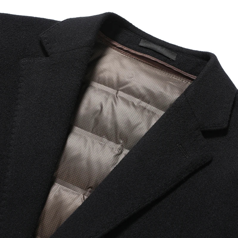 High-end, fashionable and stylish 96% wool" Casual and trendy thick wool suit with down detachable inner liner (90% down)