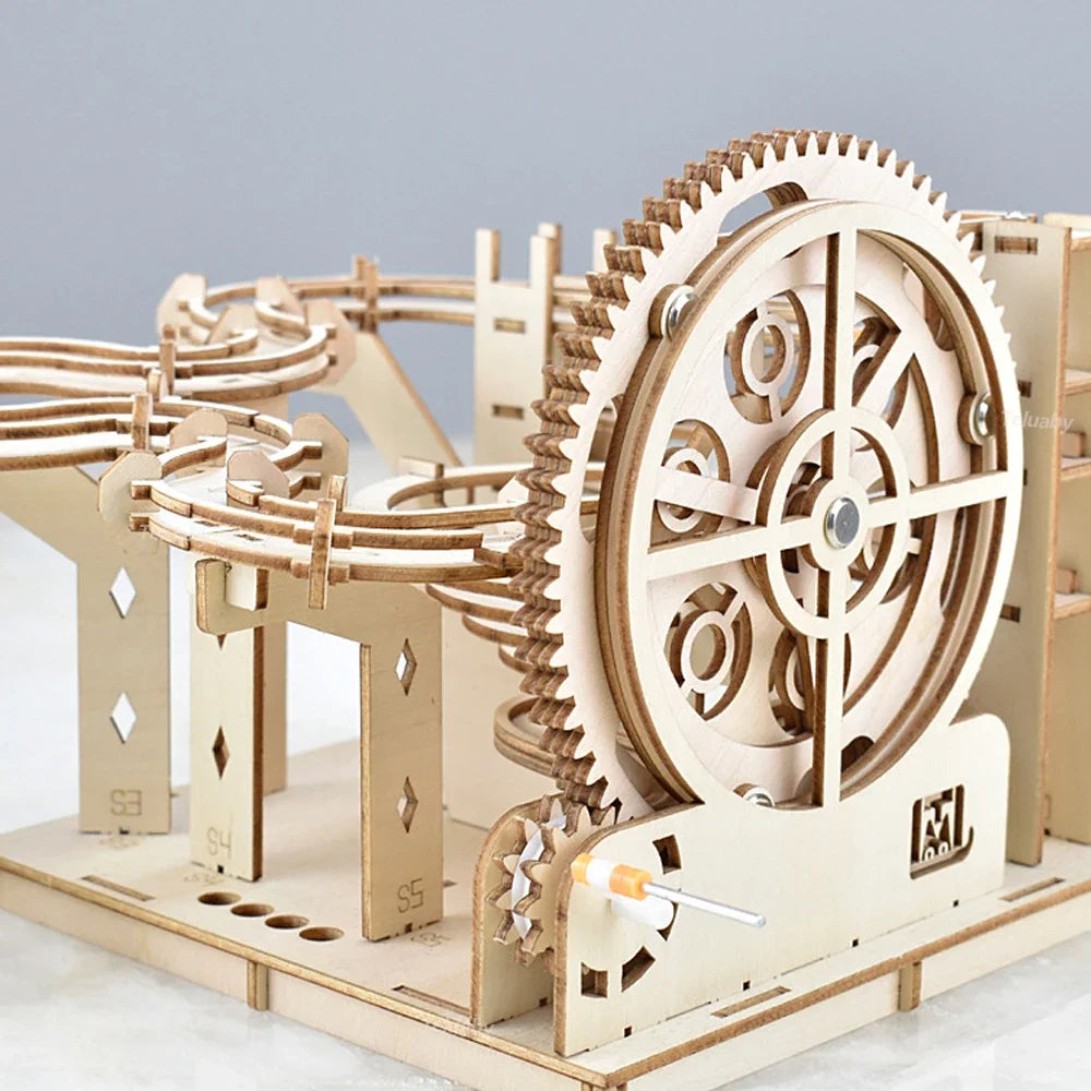 3D Wooden Puzzle DIY Marble Run Building Model Kit STEM Educational Construction Toys for Kids Adults Teens Boys Girls Gifts