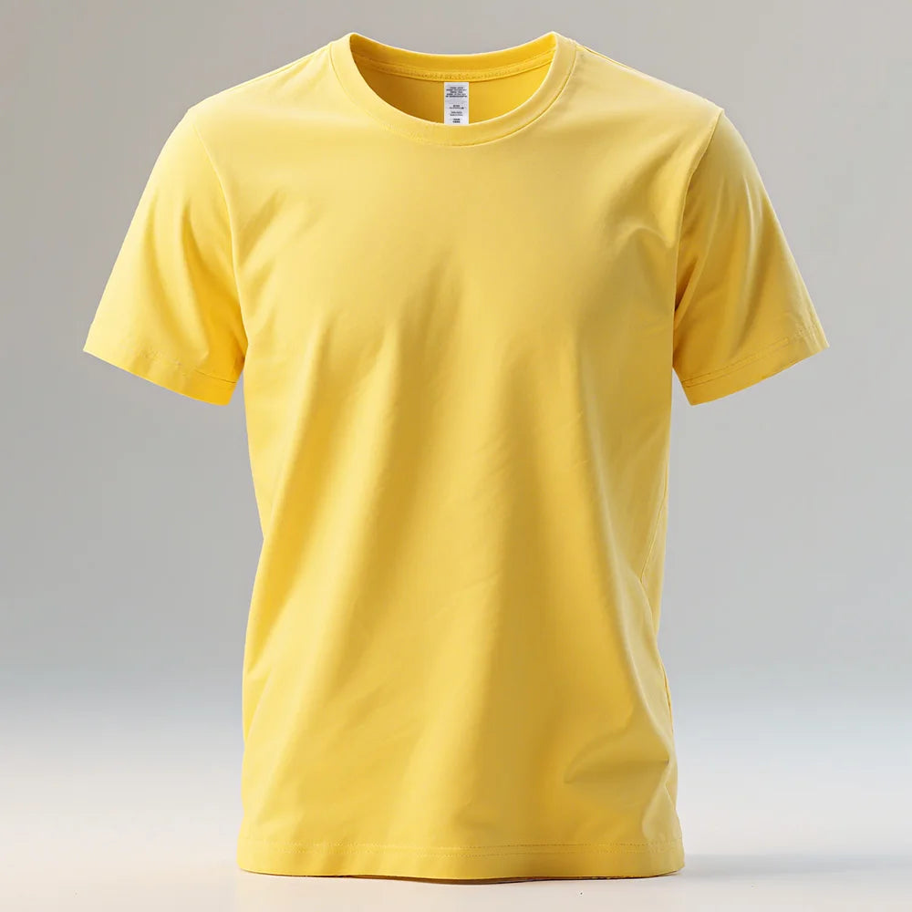 100% Pure Cotton Mens Tee Shirts High Qualty Man Round Neck Base T Shirts Summer Breathable Tops Oversized Unisex Basic T-shirt