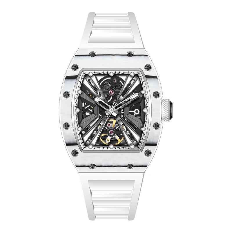 Watch for Men Skeleton Mechanical Sports Watches Men's Luminous Waterproof Automatic Wristwatch Steel Case Relogio Masculino