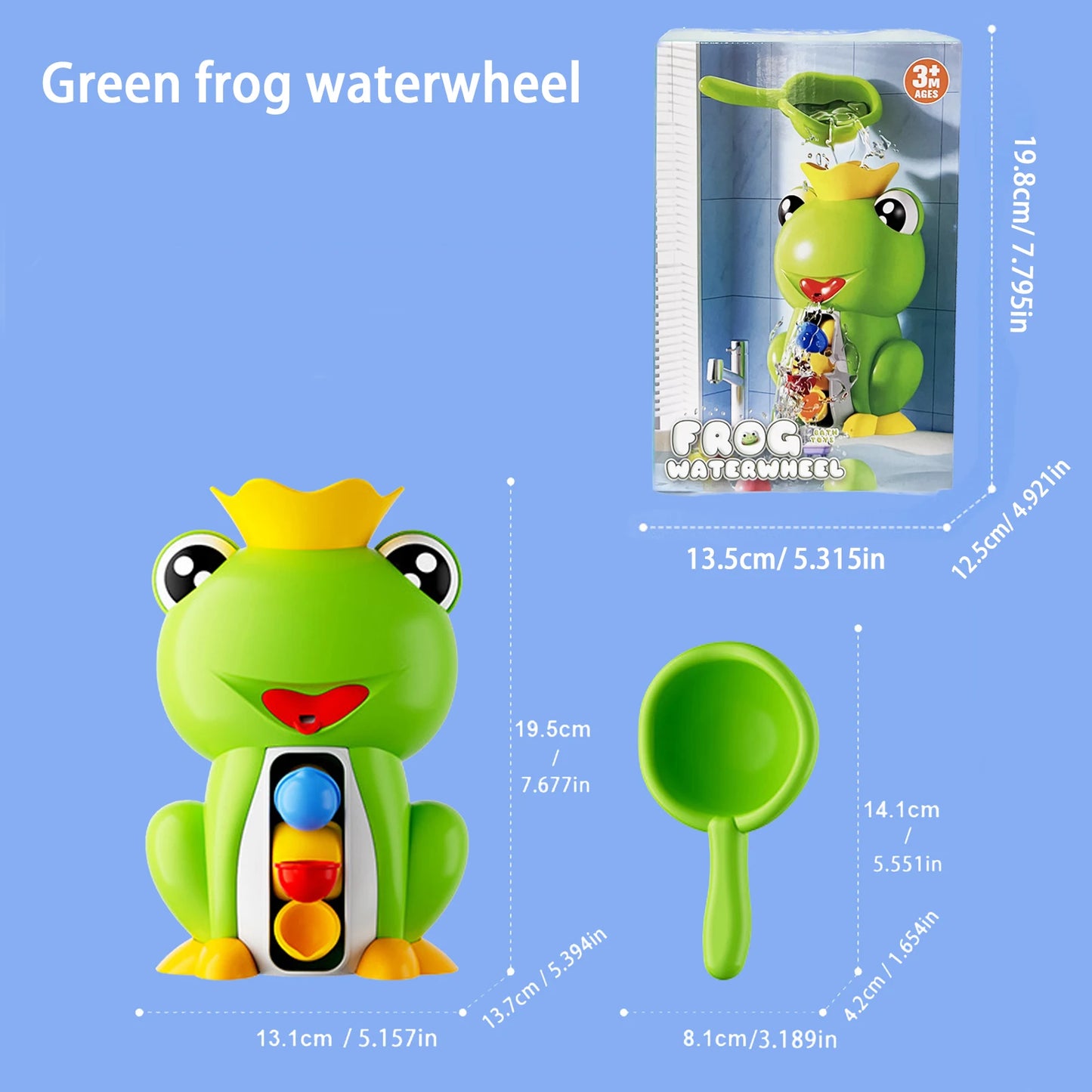 Baby Bath Toys, Children Playing In Water, Frog Water Wheel, Bathroom Bath, Bath Fun Toys