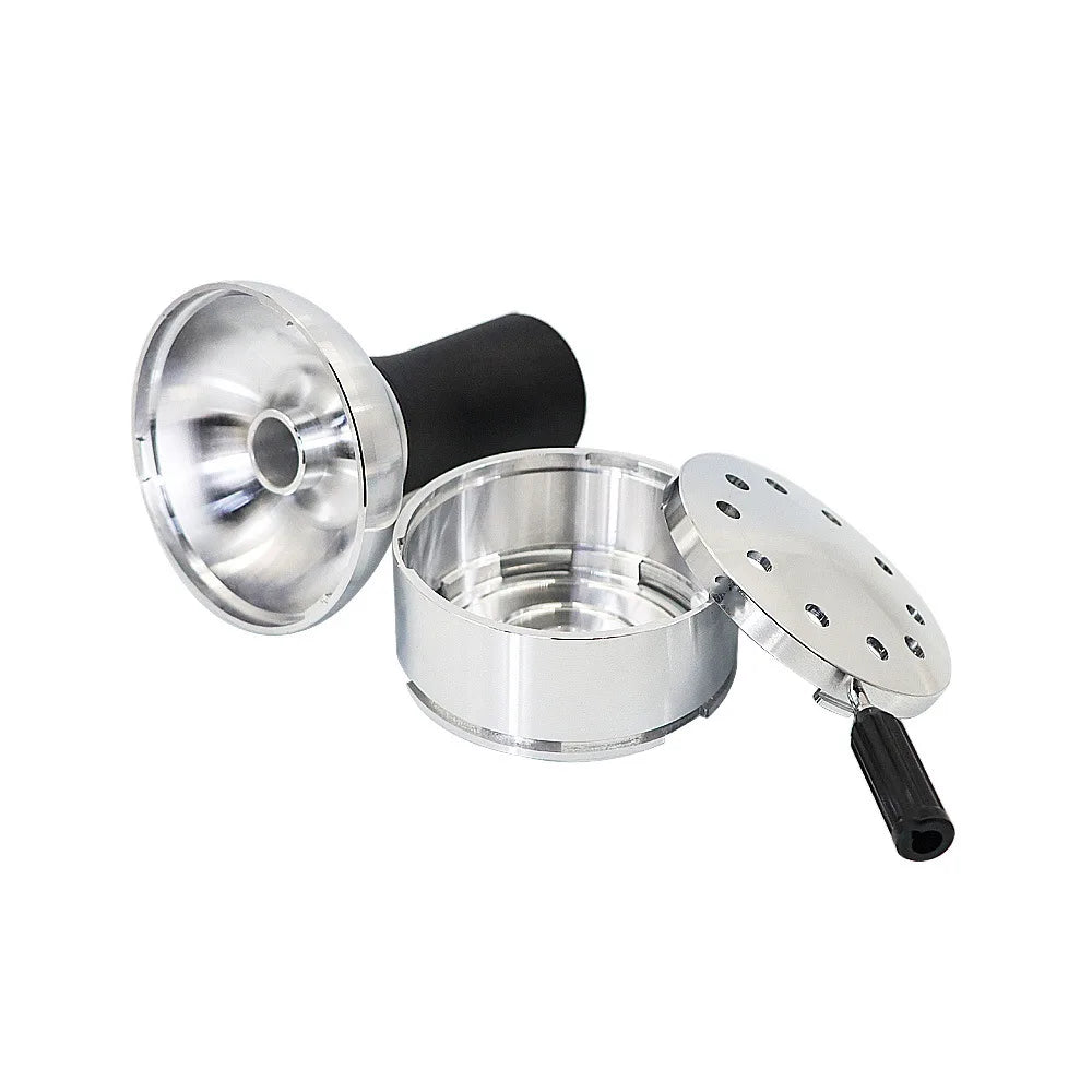 CRUSHER Arab Shisha Hookah Metal Bowl Set Charcoal Holder with Cover Heat Heat Management System Chicha for Smoking Accessories