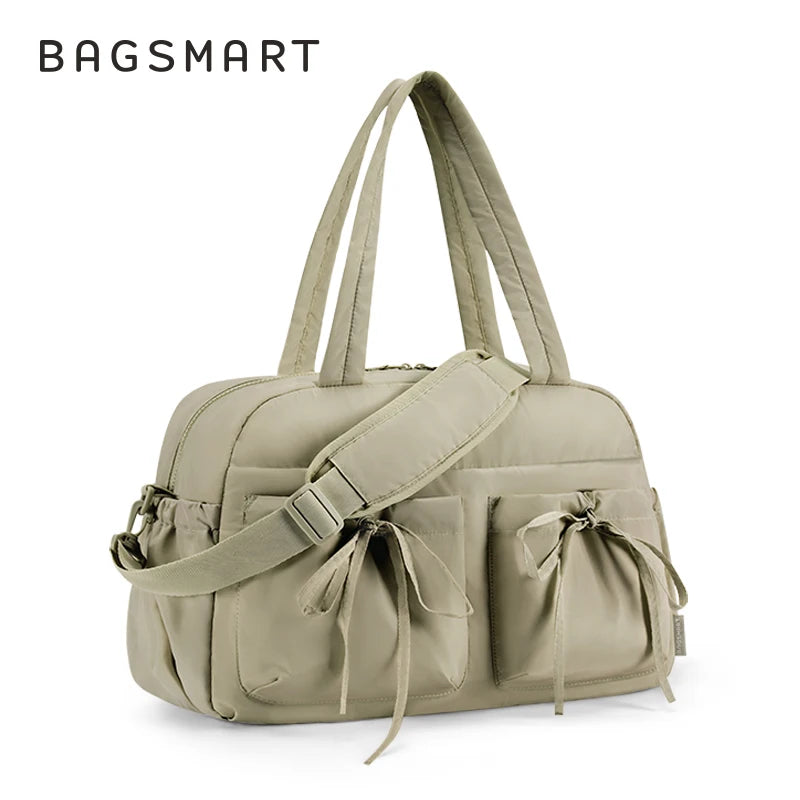 BAGSMART Boston Bag for Women Duffel Bag with Wet Pocket Waterproof Beach Weekender Shoulder Bag Carry On Travel Essentials