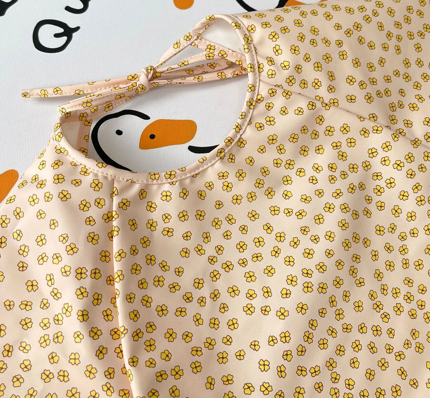 Baby Feeding Bib Long Sleeve Baby Boy Girl Cute Cartoon Print Bib Apron Easy Clean Kids Waterproof For Babi