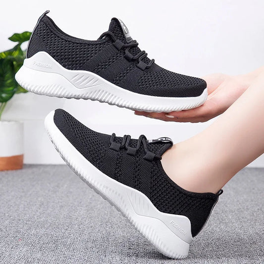 Women Casual Shoes Fashion Breathable Walking Mesh Flat Shoes Sneakers Women 2026 Gym Vulcanized Shoes Purple Female Footwear