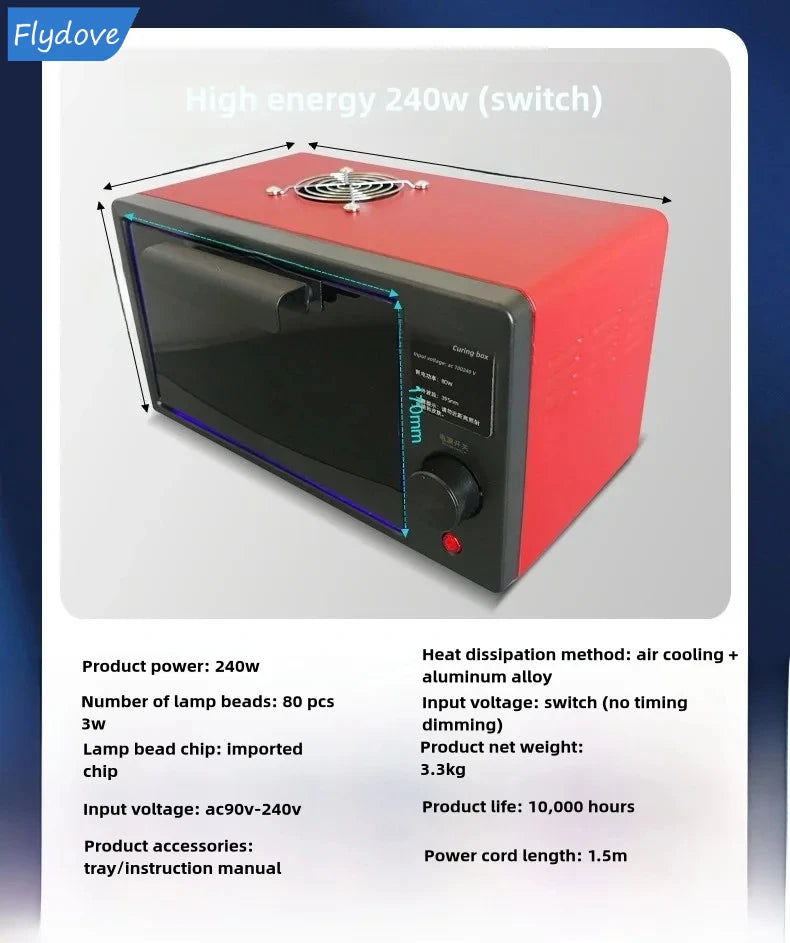 UV Curing Box High Intensity Ultraviolet Lamp OCA Oven 365nm 395nm 405nm LED UV OVEN Cabinet For UV Resin Fast Flexible Screen