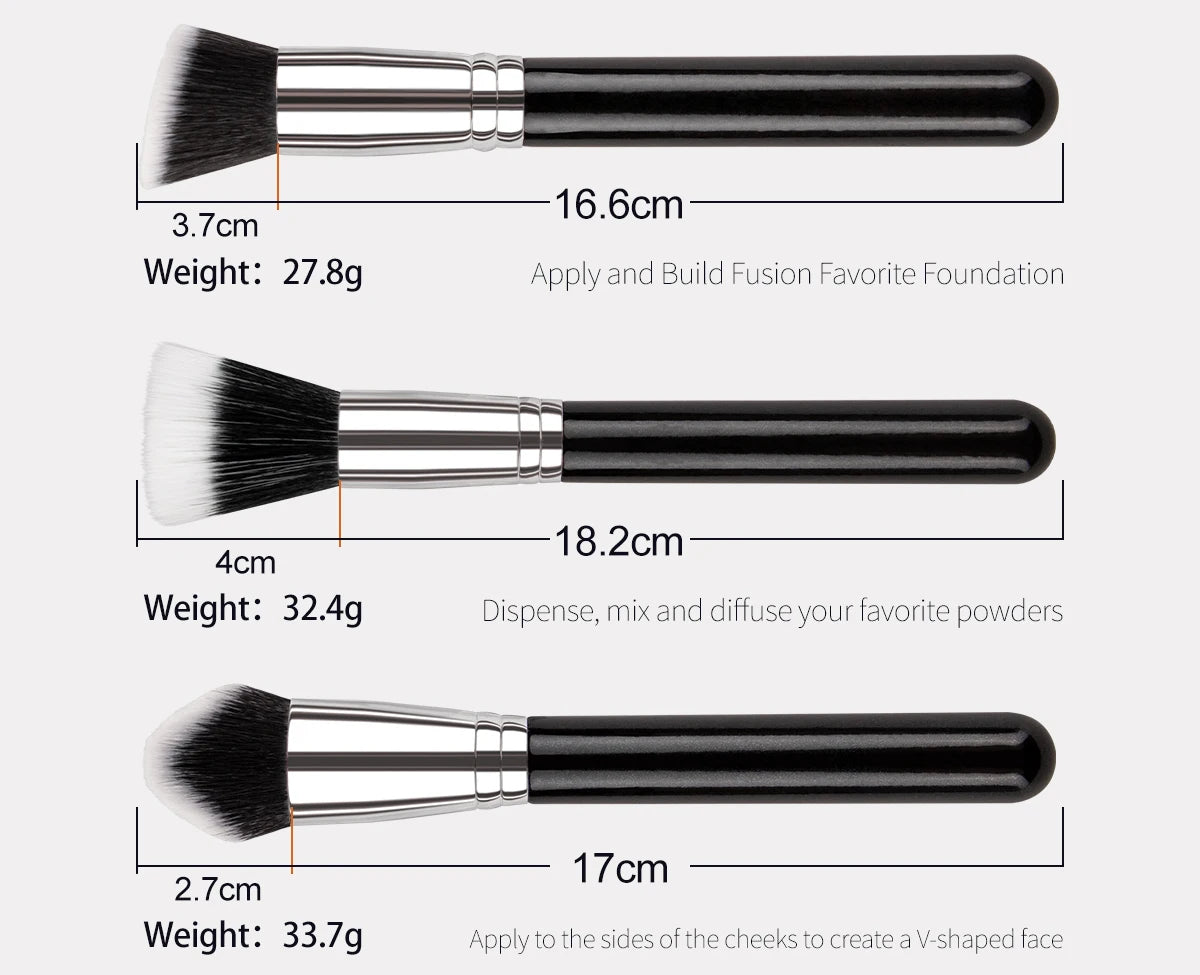 Professional 40Pcs Makeup Brushes Set Soft Synthetic Bristle Powder Blending Contour Eyebrow Eyeshadow Fan Foundation Brush