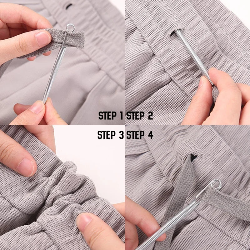 5/10/20PC Spring Drawstring Threader Clip Pants Hoodies Elastic Band Lace Cord Flexible Drawstring Thread DIY Sewing Accessories