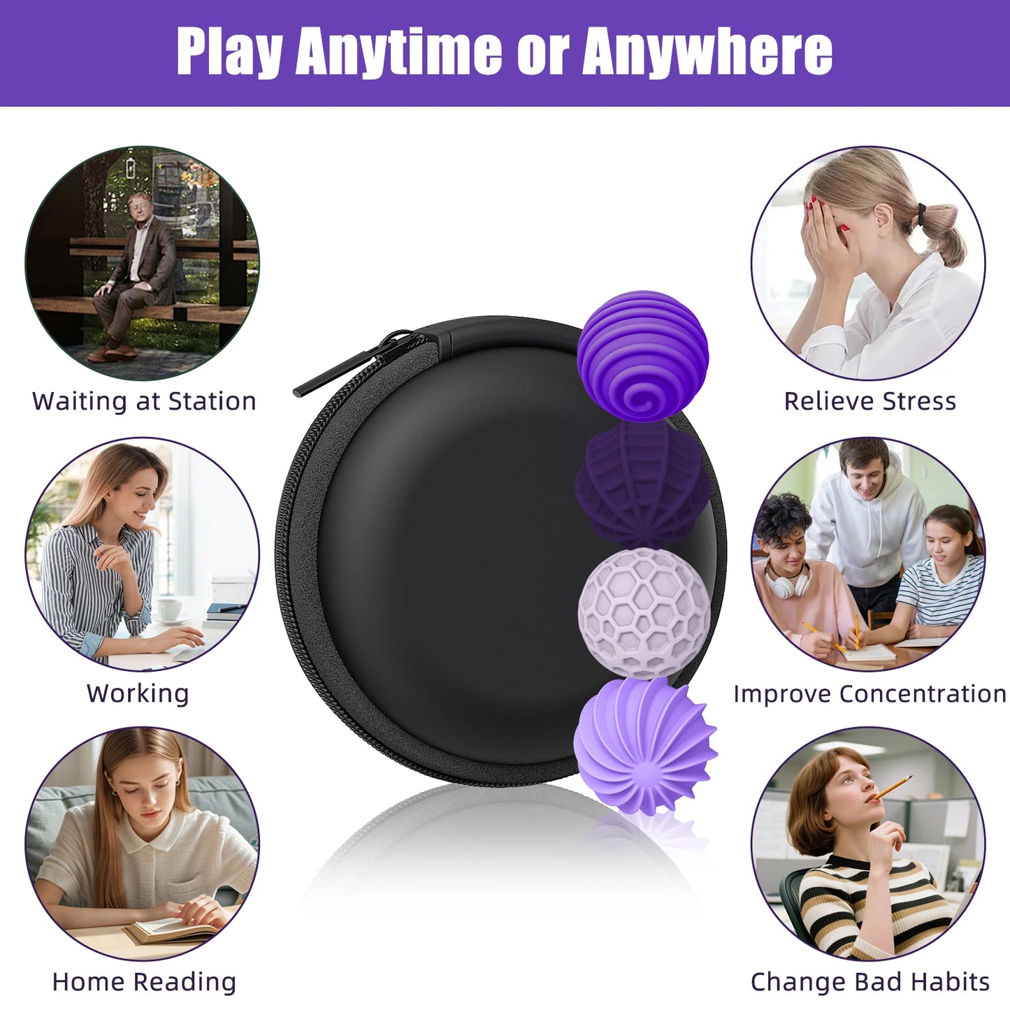 Silicone Magnetic Sensory Balls Fidget Toy Worry Balls Autism Calming Fidgeting Toy Kid Adults Anxiety Relief Stress Sensory Toy