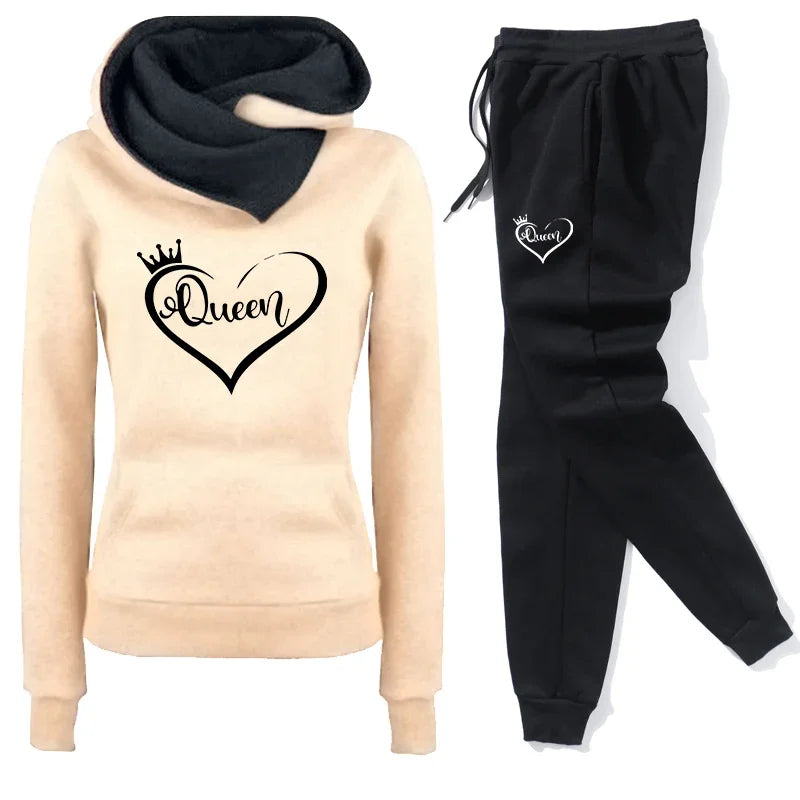 Fashion Women's Tracksuit Autumn Winter Quality Hoodies Casual Print Single Sport Pants Comfort Outdoors Daily Jogging Gym Woman