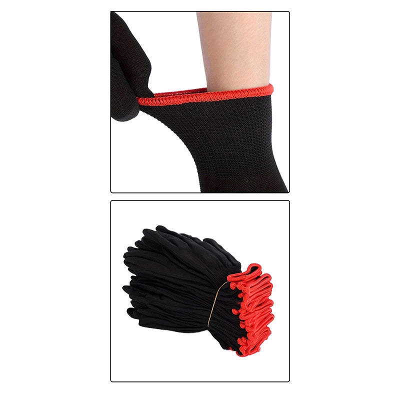 6Pairs Breathable Nylon Garden Work Gloves Without PU Coating And Silicone Not Waterproof Durable For Excavation And Planting