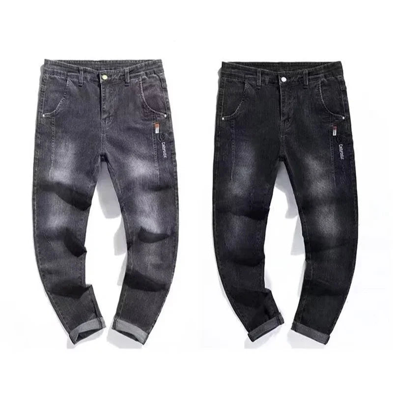 Spring Autumn Men Daily Versatile Denim Pants Male Wear-resistant Retro Wash Denim Trousers New High Quality Brand Casual Jeans