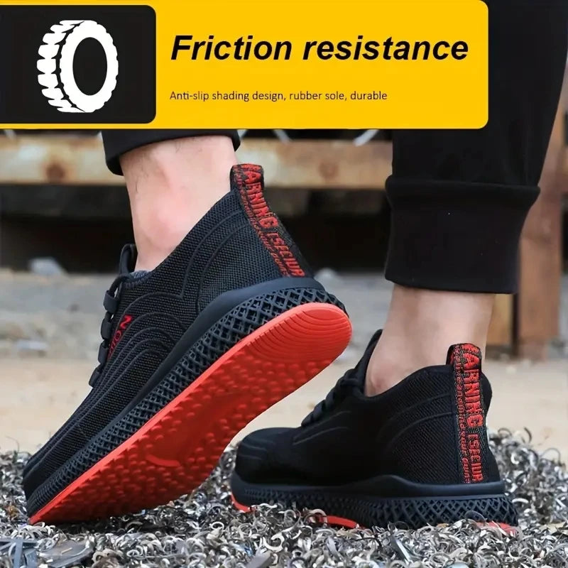 Work Shoes With Steel Toe Boots Anti Smash Safety Shoes Men Women Light Work Sneakers Breathable Anti-Stab Indestructible Shoes