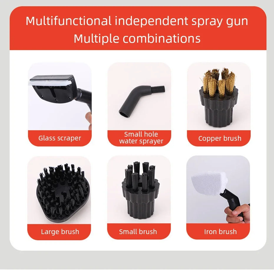 Handheld Steam Cleaner High-Pressure and High-Temperature Sterilization 1200W Household Air Conditioner Kitchen Hood Washer Gun