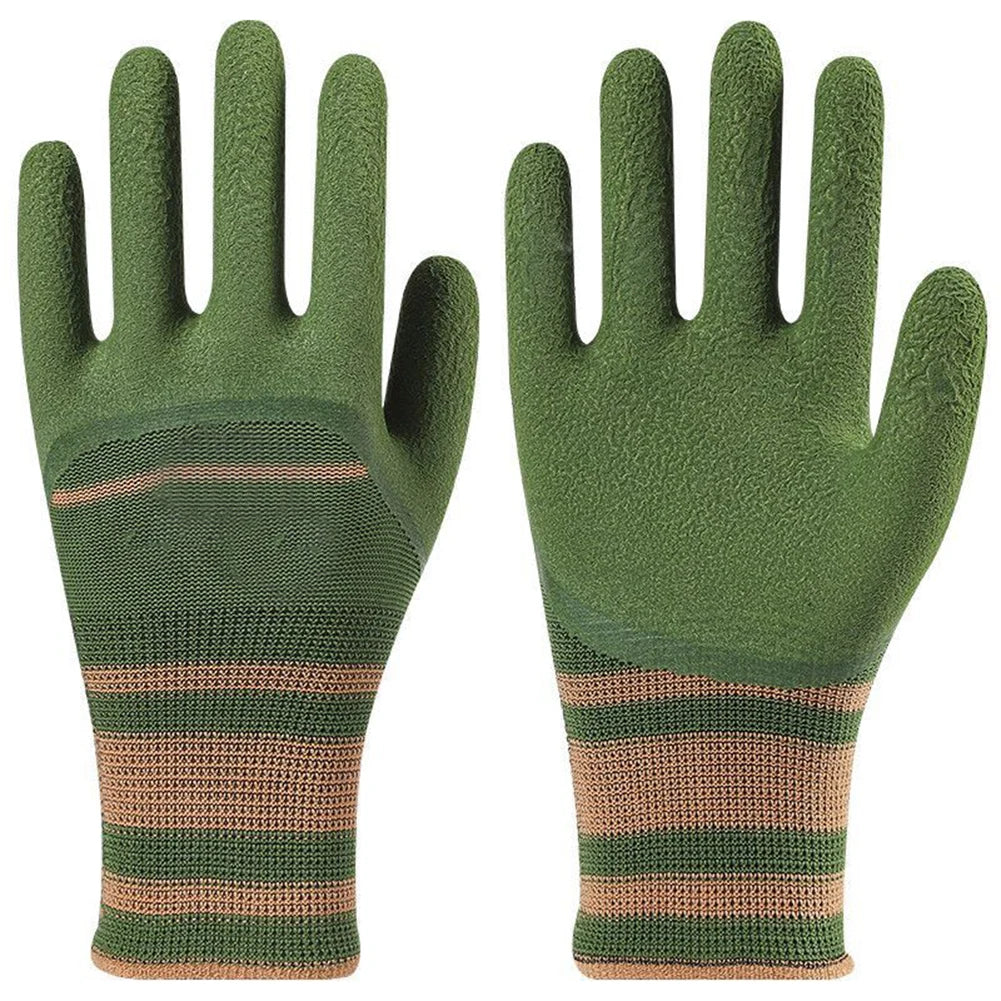 1/2pairs Gardening Gloves Latex Waterproof Horticultural Gloves Non-slip Protective Gear Vegetable Flower Plant Gardening Glove