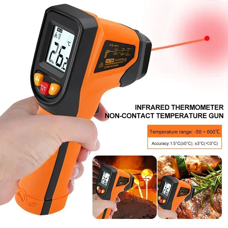 T400 T600 Digital Infrared Thermometer Laser Pyrometer Gun Non-Contact Temperature Measurement Tool -50 to 600℃