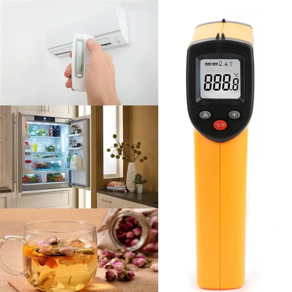 Handheld LCD Infrared Thermometer Laser Positioning Accurate Non-contact Thermometer Convertible Units Professional