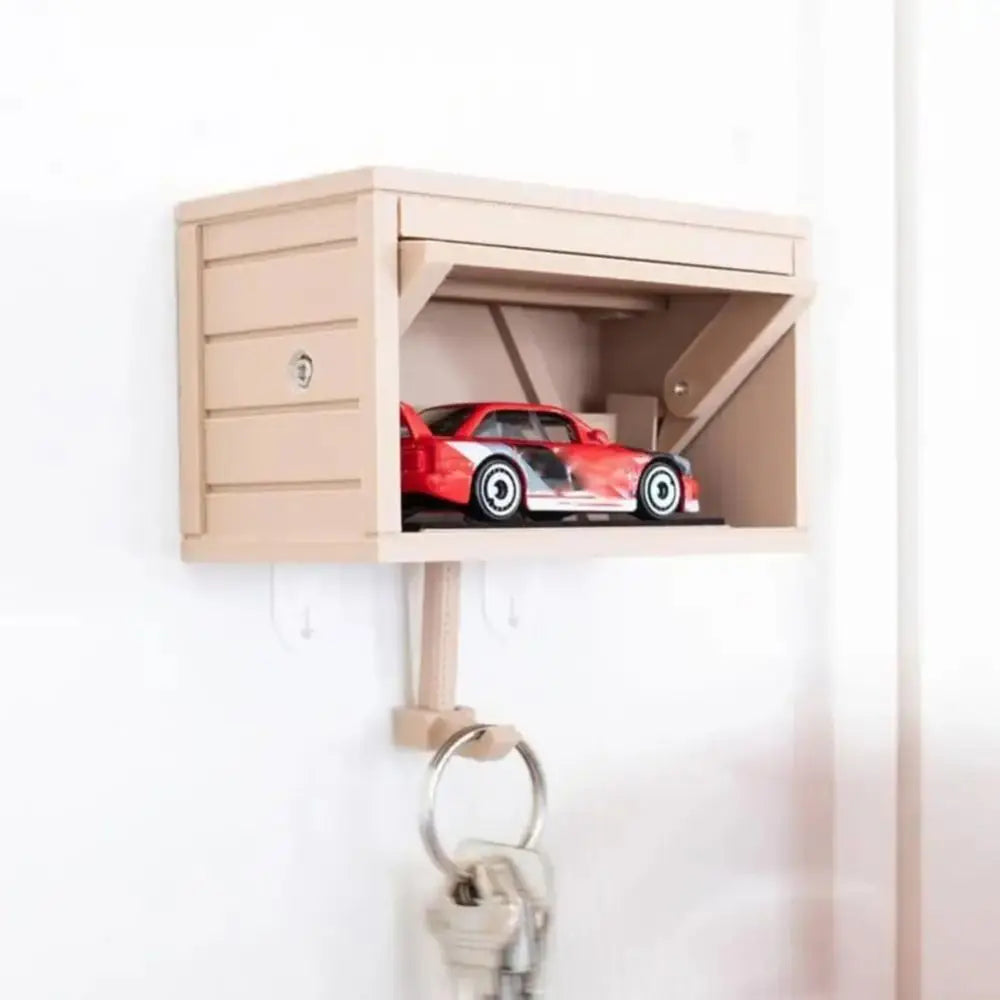 Open Garage Door Design Modern Key Holder Wall Mount Decorative Car Garage Key Holder Space-Saving Easy Installation