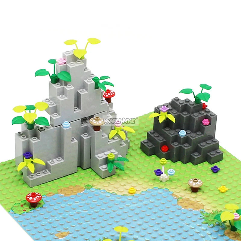Marumine Rock Panel Rectangular 8x8x6 Medium Symmetric MOC Bricks 10PCS 23996 Mountain Building Blocks Bulk Parts Accessories