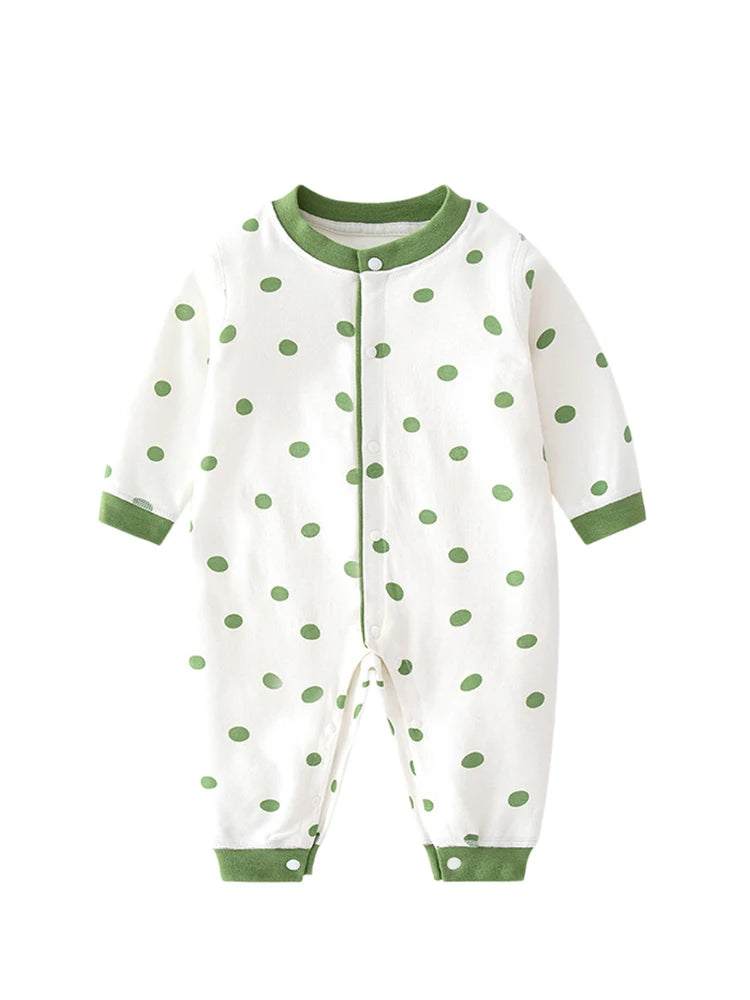 Baby One-piece Clothes Long-sleeved Cotton Newborn Pajamas Rompers Baby Air-conditioned Clothes Spring and Autumn