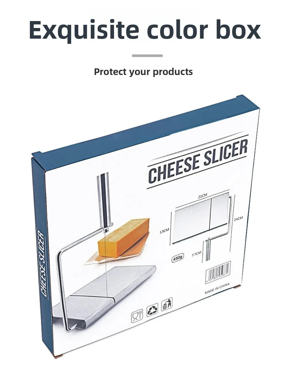 Stainless Steel Multifunctional Cheese Slicer with Scale Sausage Ham Cheese Cutter Butter Slicer Household Accessories