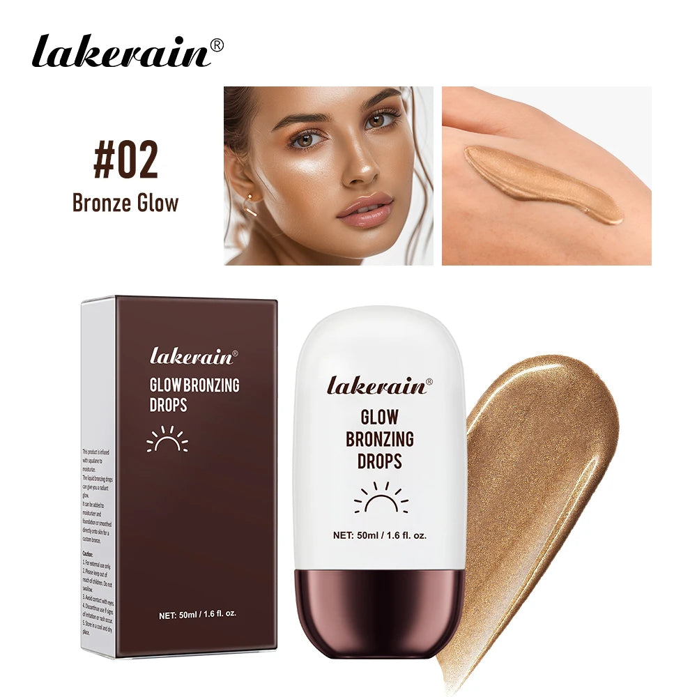 Lakerain Glow Bronzing Drops Face Peptide Serums Liquid Bronzer Cream Hydrating Makeup For An Everyday Radiant Glow Summer Glow