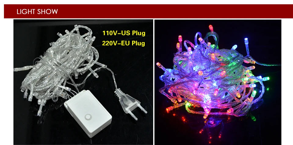 LED Strip 10M 100LEDs Christmas Lights Led Strip Lights Festoon Fairy Lights Garden Light Party Holiday Christmas Decoration
