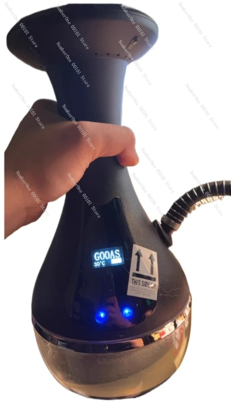Rechargeable Electronic Hookah Set with LED Light, Portable Smokeless Shisha Machine for Home Party Bar Club, USB Electric Hooka