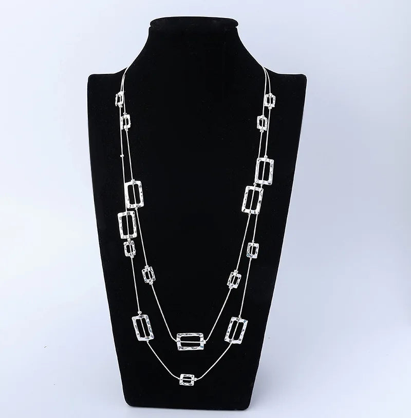 new necklace is popular in Europe and America, versatile peach heart exquisite women's long necklace, double-layer wome