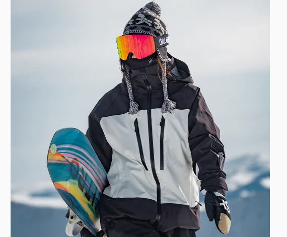 John Snow Men and Women's Winter Waterproof Warm Ski Jacket Professional Breathable Mountaineering Jacket Outdoor Snow Coat