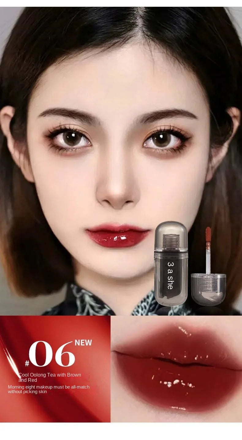 Waterproof  sweat proof  non smudging  small black tube lip gloss  moisturizing  long-lasting lipstick