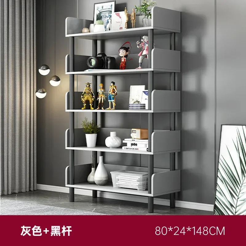 Modern Office Staggered 6-Shelf Luke Bookcase Storage Shelves  Kids Bookshelf Bookcase Display Libreria Mobile Library Furniture