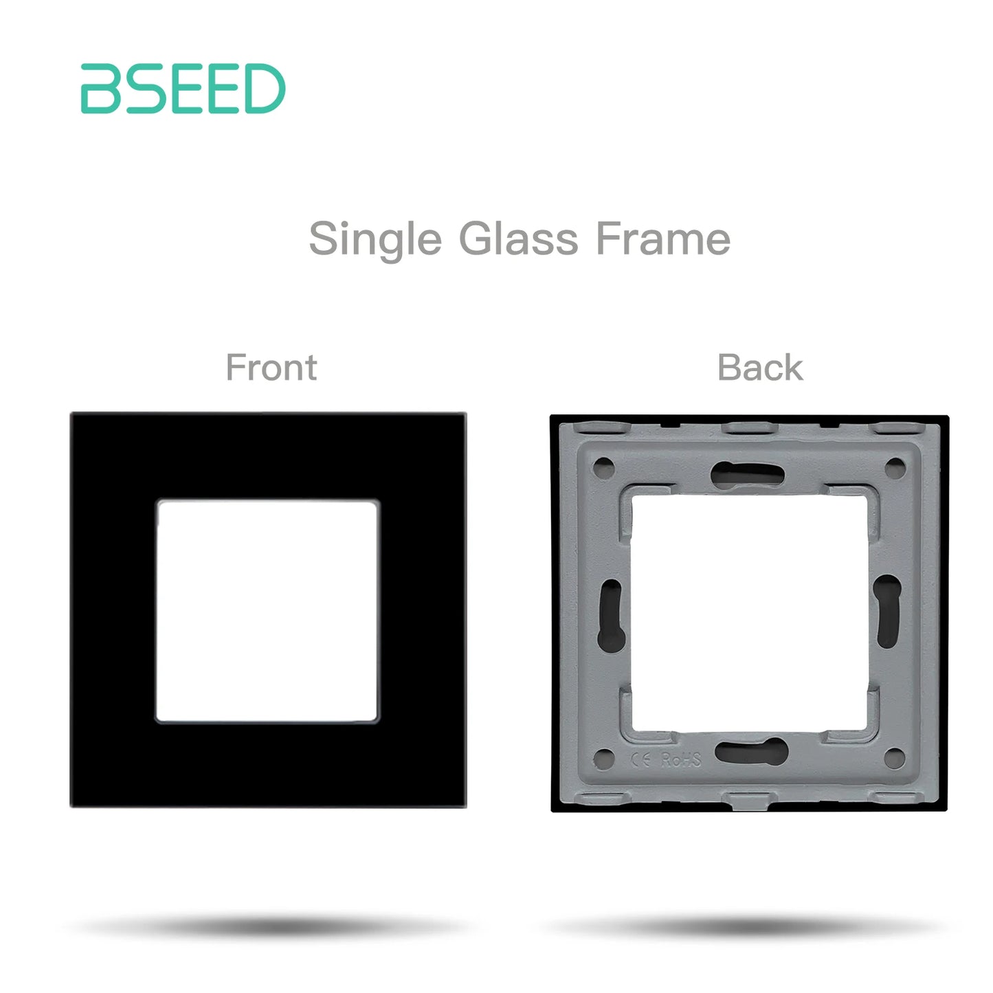 BSEED Glass Frame Panel Single Double Frames Wall Socket Part Triple Four Frames DIY Part with Metal Frames USB TYPE-C Socket