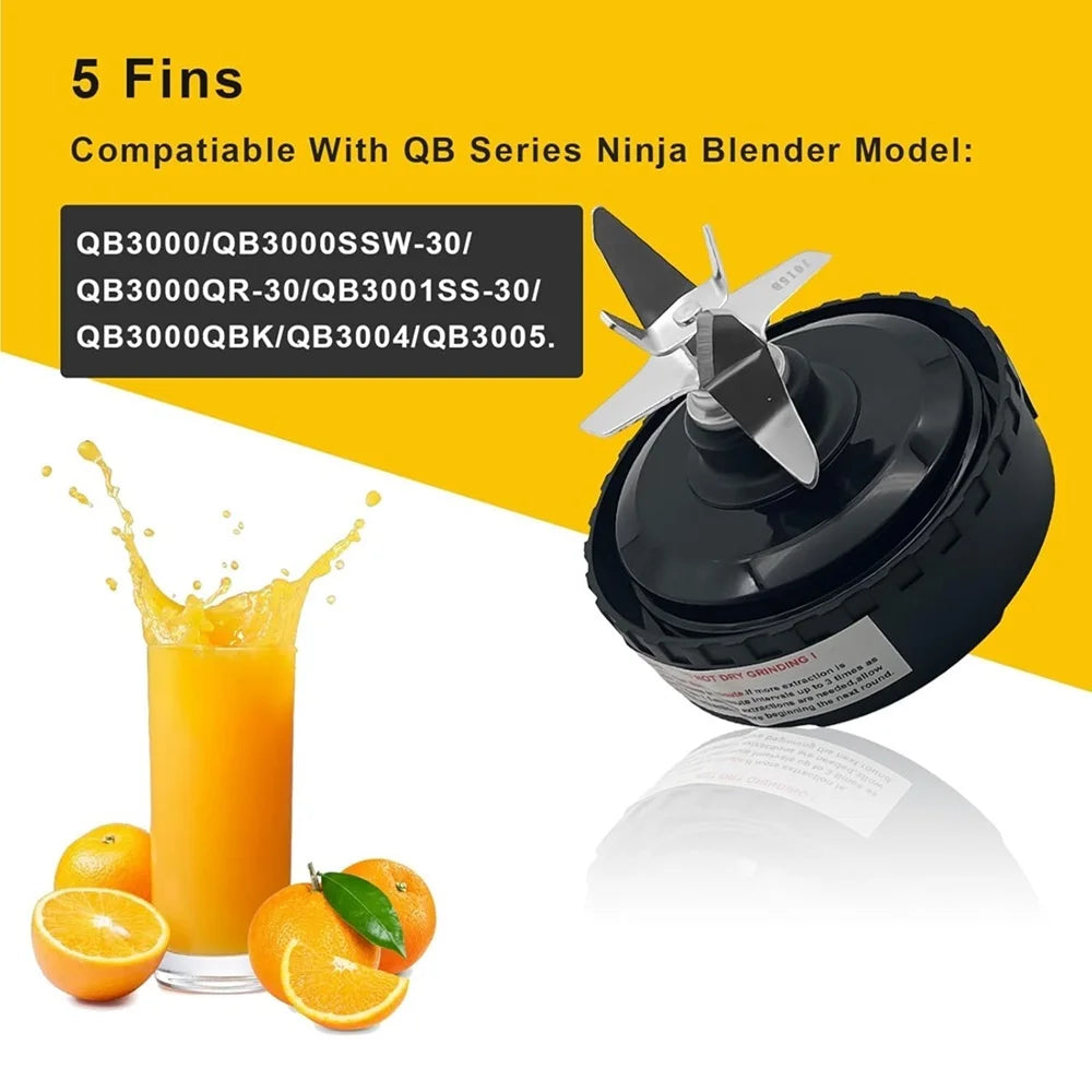 5 Fins Blender Blade For Ninja Blender QB3001SS QB3000 QB3004 QB3005 QB3000SSW-30 QB3000QR-30 QB3001SS-30 QB3000QBK QB3004 QB300
