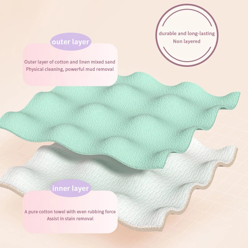 Bath Scrubber Powerful Stain Removal Bath Gloves Body Scrub Exfoliating Shower Washcloth Back Scrub Durable Deep Cleansing Towel