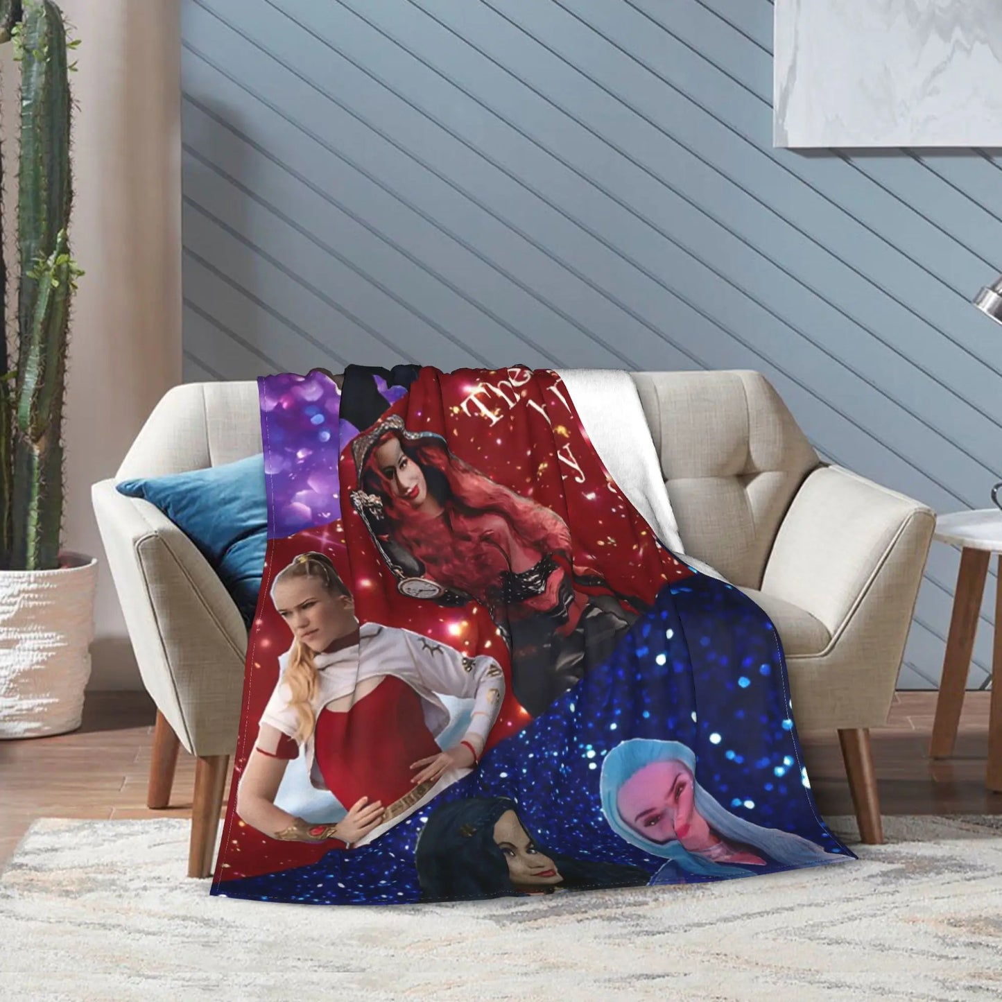 Super Soft Worlds Collide Tour Descendants Zombies Throw Blanket Premium Lightweight Bed Blanket Fuzzy Plush Blankets All Season
