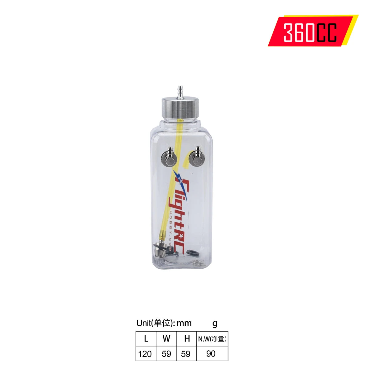 RC Fuel Tank Transparent Plastic Bottle 260/360/500/700/1000/1500 ML/CC CNC Aluminum Alloy for Gas and Nitro Airplane Model