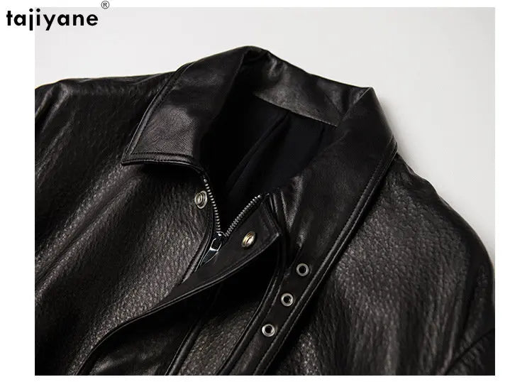 Tajiyane High-end Genuine Leather Jacket Women 2023 Short Casual Black Leather Jackets Real Sheepskin Coat Elegant Streetwear