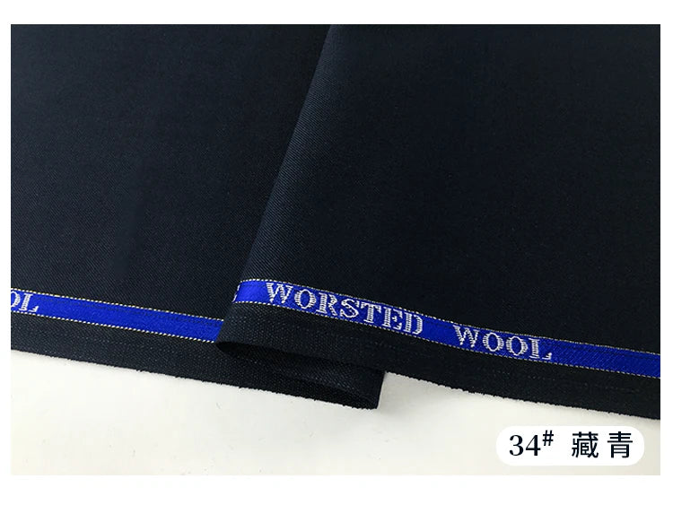 High Count 50% Worsted Wool Fabric For Suits Sewing Blazer Vest Pants Coat DIY High End 280g/m Serge Cloth Material 50X150cm