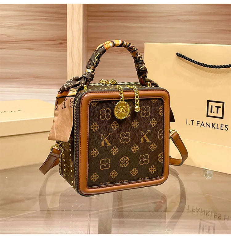 Ladies' handbag, light luxury square bag, 2026 autumn and winter new style, high-end and high designer single shoulder crossbody