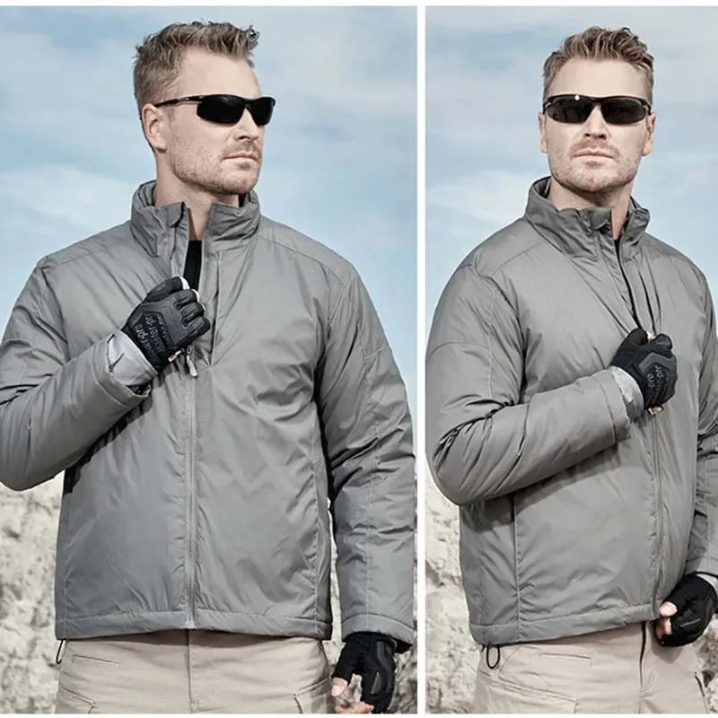 Winter Jackets Men Parkas Warm Lightweight Portable Outerwear Tactics Jacket Heat Reflective Windproof Hiking Coat Windbreaker