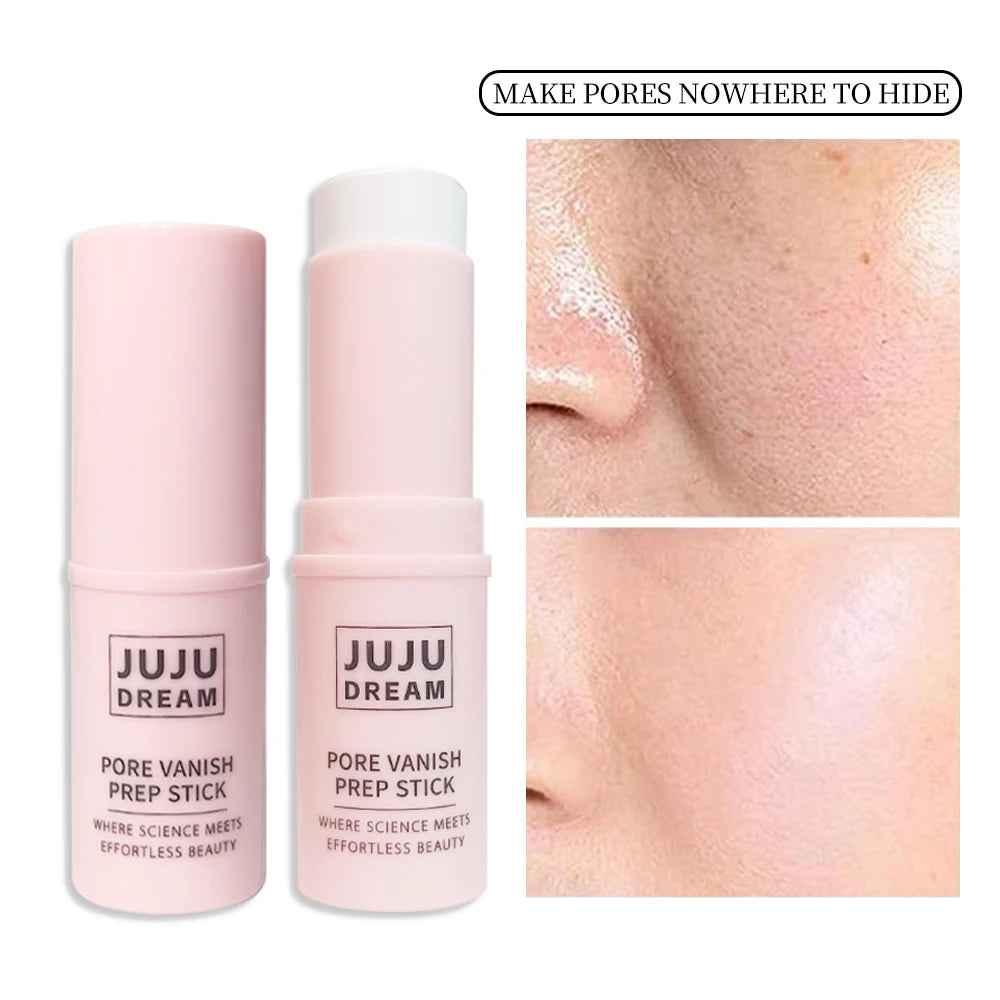 Face Primer Stick with Matte Blur Effect, Hydrating Shimmer Texture for Pore Covering, Oil Control and Lightweight Finish