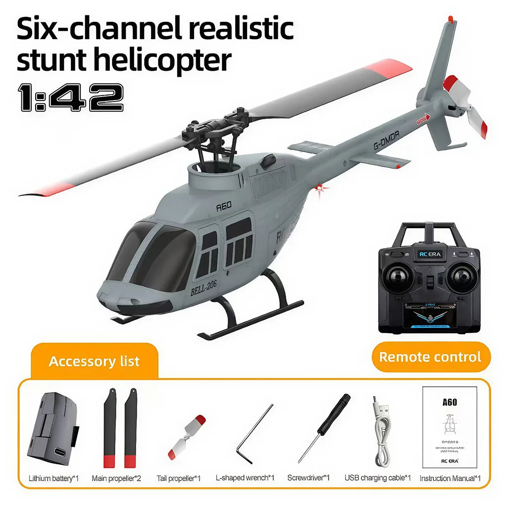RC Plane RC ERA A60 1/42 remote-controlled aircraft Bell 206 helicopter 2.4G 4CH Altitude Hold Optical Flow Positioning