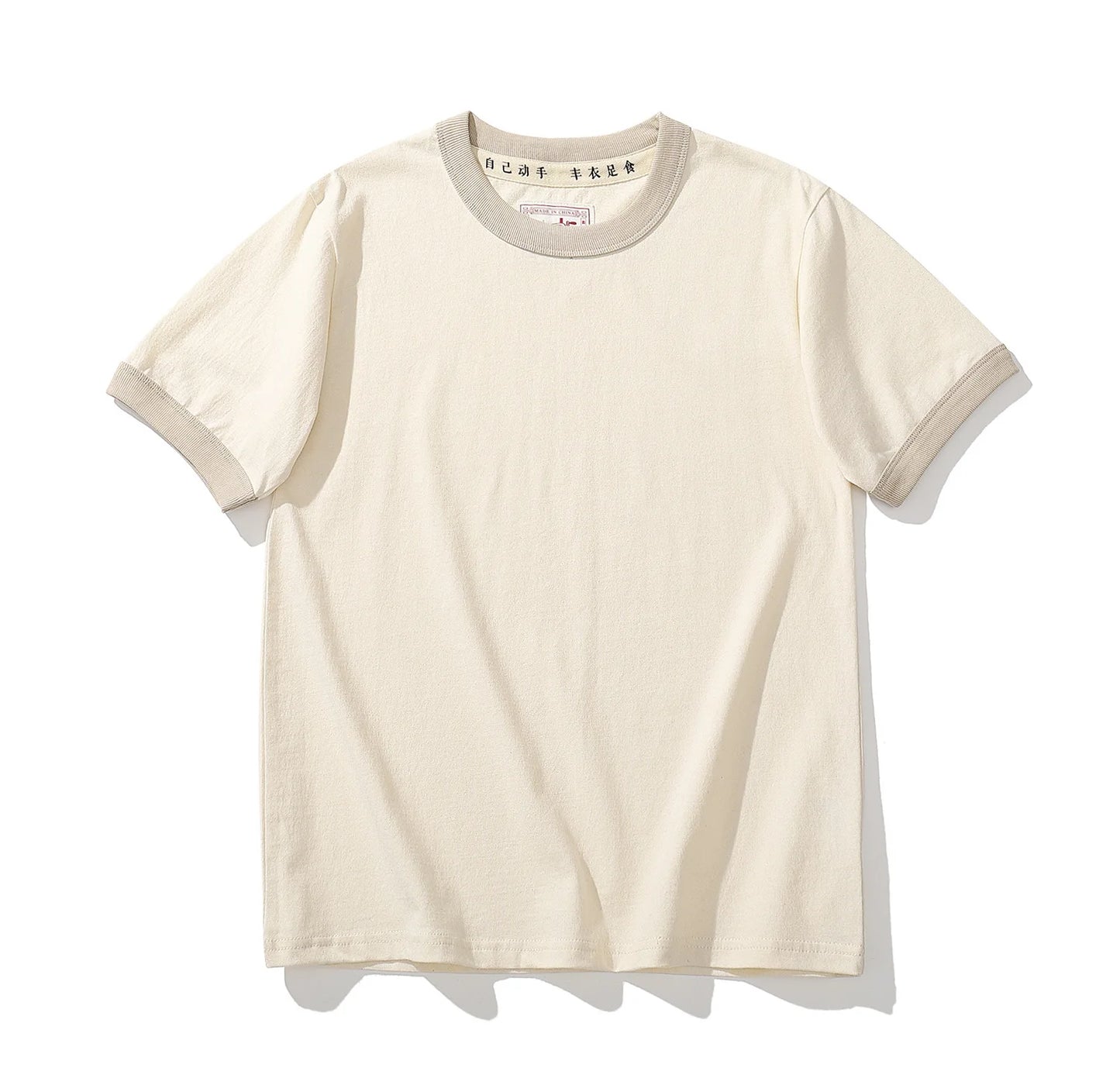 Summer New Couple Beach Tops  Fashion Casual Stitching Color Collar Tee Short Sleeve of Unisex Cotton Comfortable O-Neck T-shirt