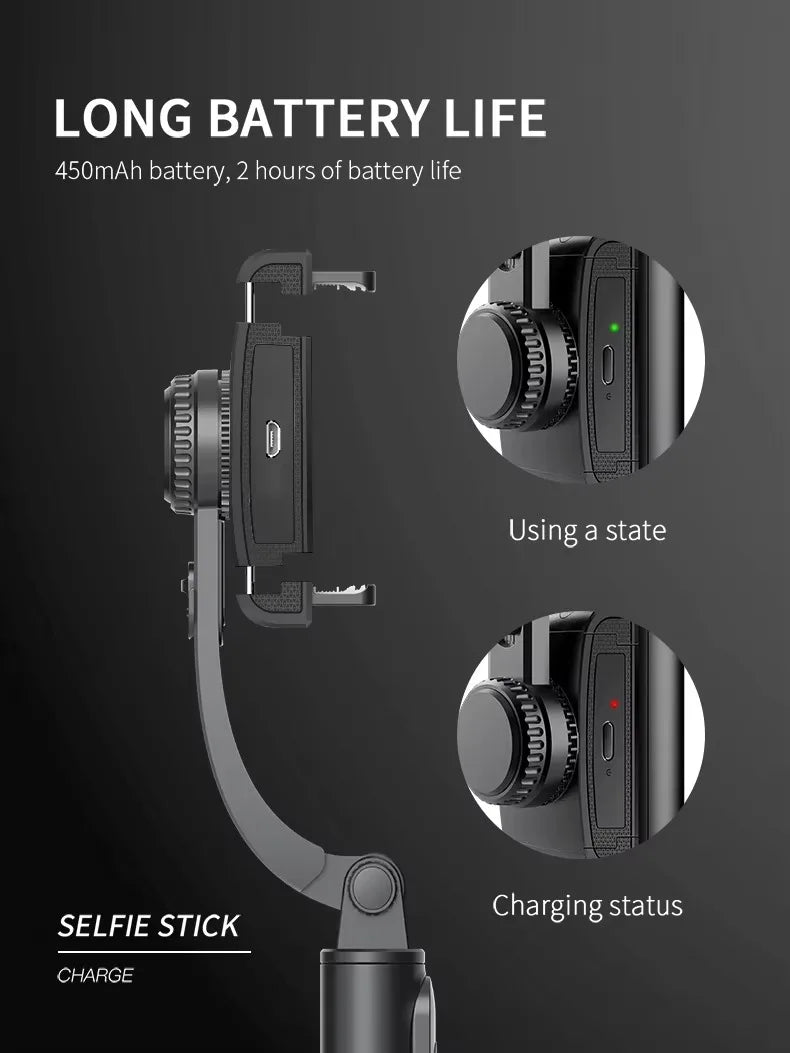 Gimbal Stabilizer for Smartphone,Selfie Stick Tripod with Remote Control Auto Balance 360° Rotation Phone Gimbal for Selfies