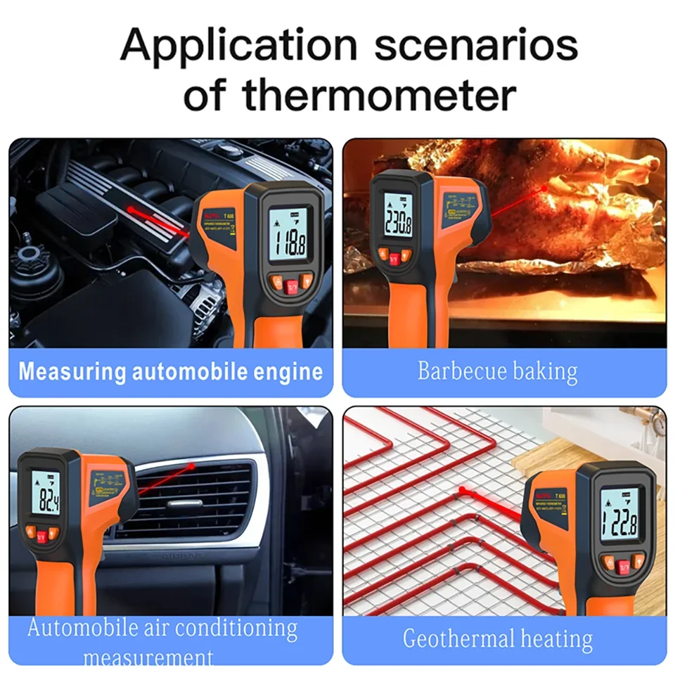 -50~600°C Digital Infrared Thermometer Laser Temperature Meter Non-contact Pyrometer Imager Hygrometer IR Sensor Termometro